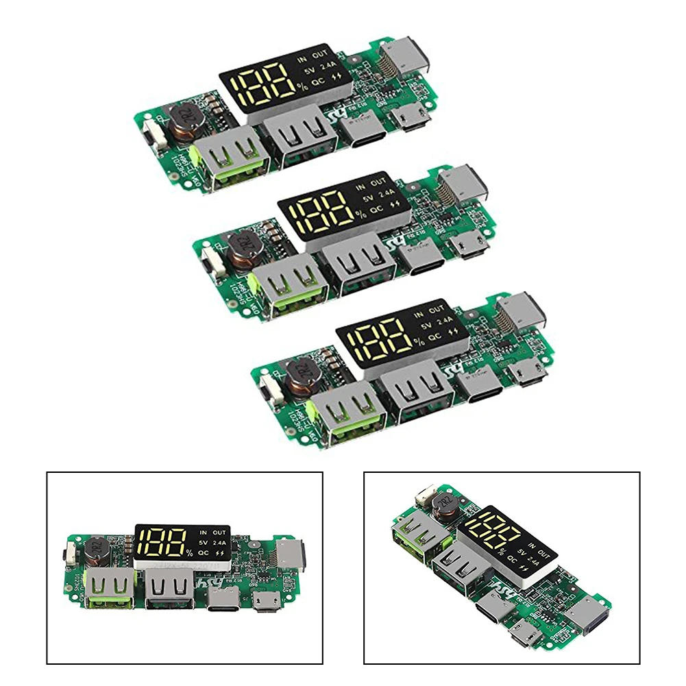 Color Green Lithium Battery Charger 5V 2 4A USB Charging Module Overcharge Protection 5V 2 4A Output Backup Power Module