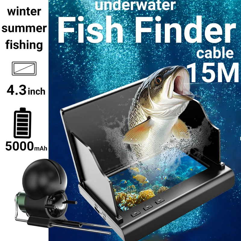 4.3 Inch Ice Fishing Camera Fish Finder 1080P HD Underwater Camera With Night Vision IR LEDs Handheld With Cable For Lake River