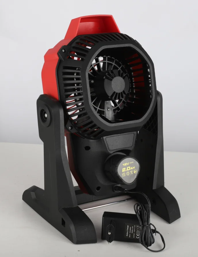 2025 New Style 12V Li-ion Battery DC Cordless Fan  with 360 Degree Angle Adjustment with Magnetic Portable Assemble CE Approval