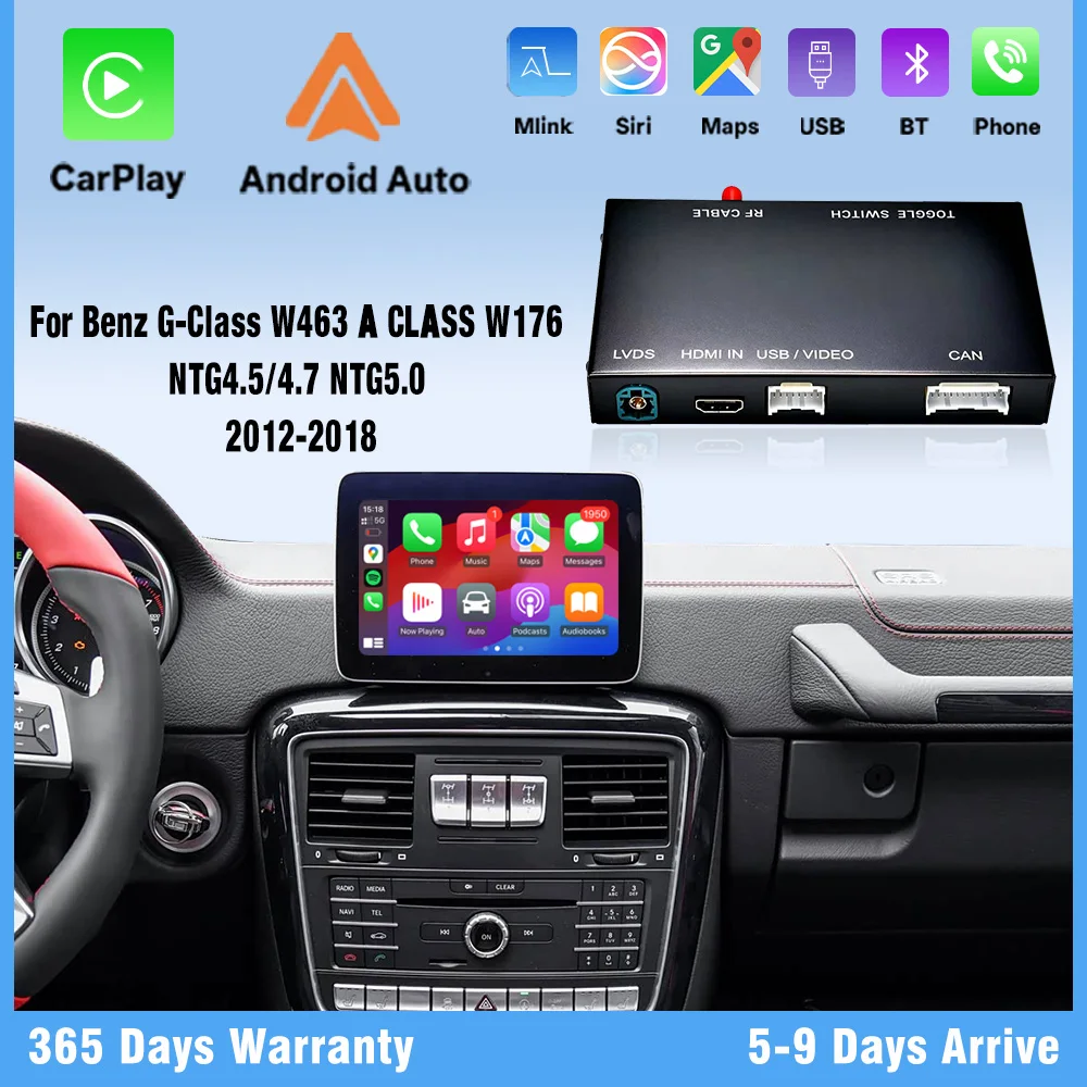 

【1s Fast Boot】Wireless CarPlay Android Auto for Mercedes Benz G-Class W463 A CLASS W176 Mirror OEM Screen Retained Features