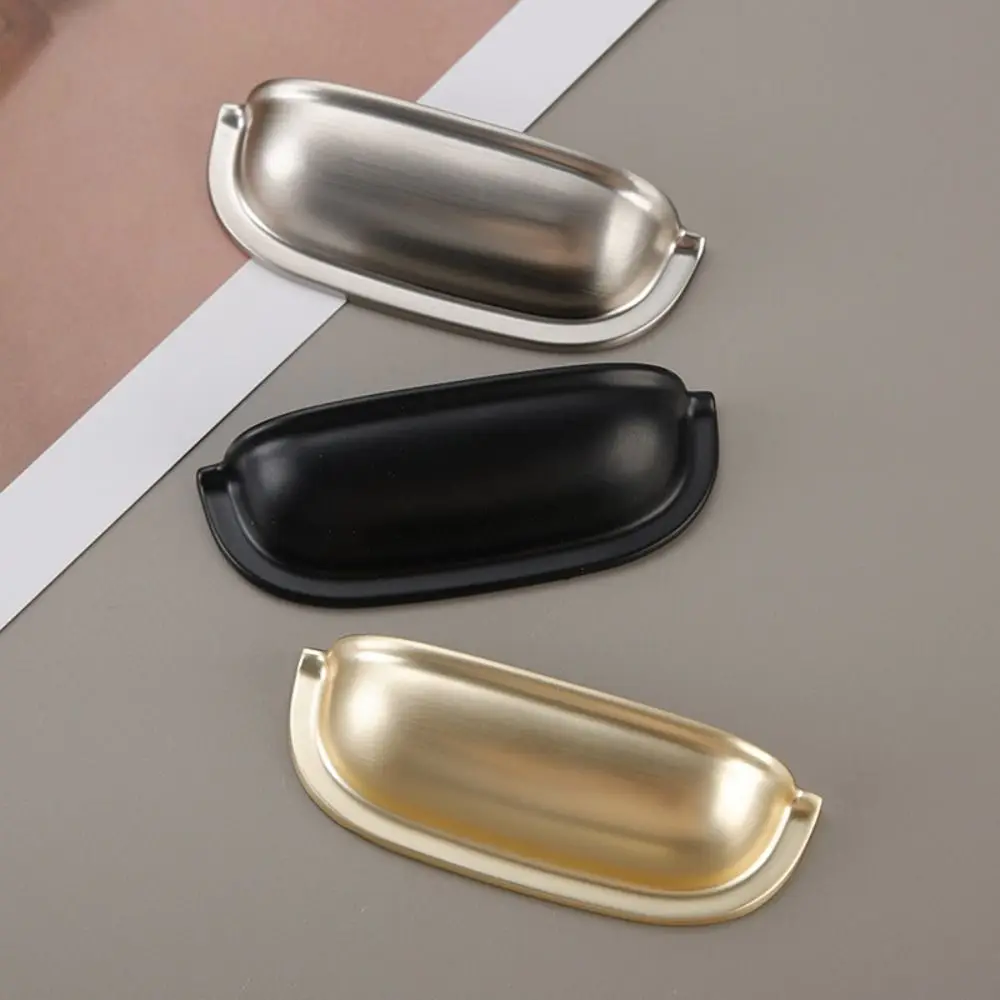 Antique Zinc Alloy Shell Pull Handles American Style Semicircle Cabinet Door Pulls Brass Single hole Dresser Knobs Kitchen