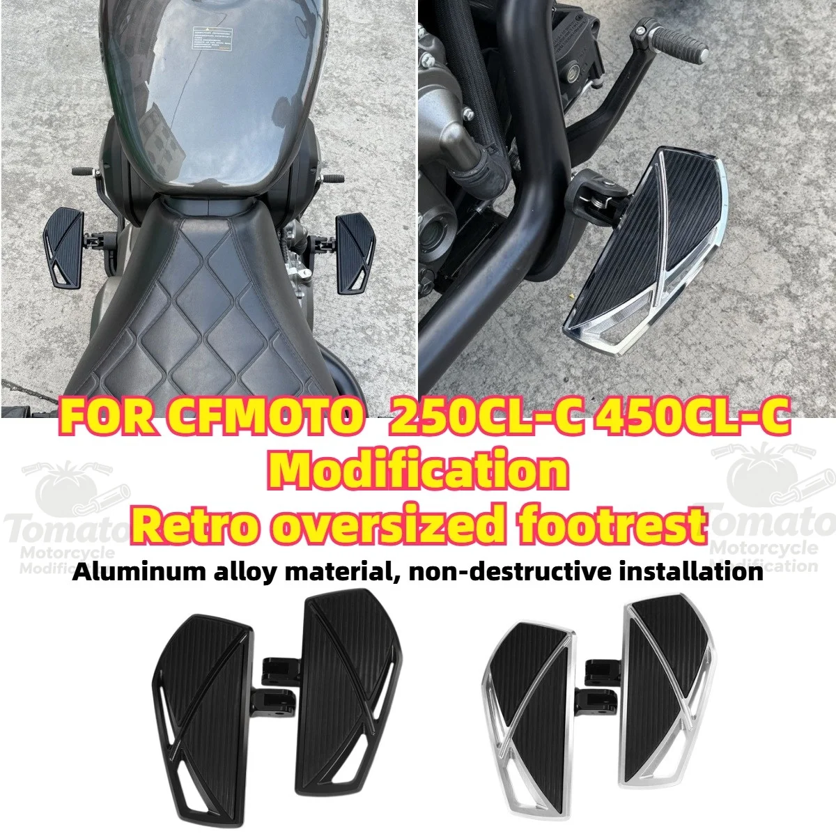 for cfmoto  250CL-C 450CL-C Modification Retro Oversized Pedal, Footrest, Foot Lever, Brake and Clutch Pedal.Accessories