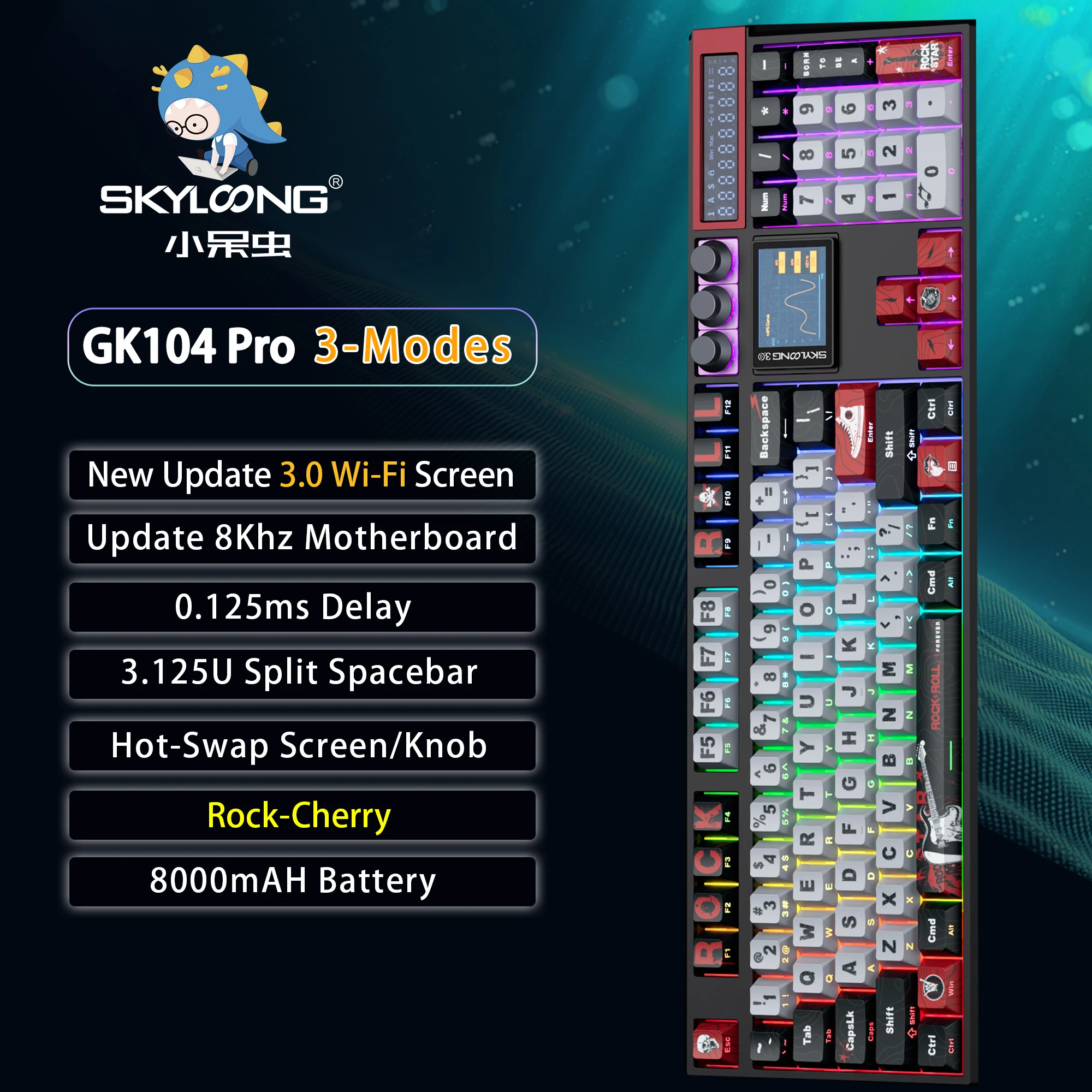 skyloong gt pro 104 75％有線キーボードセット