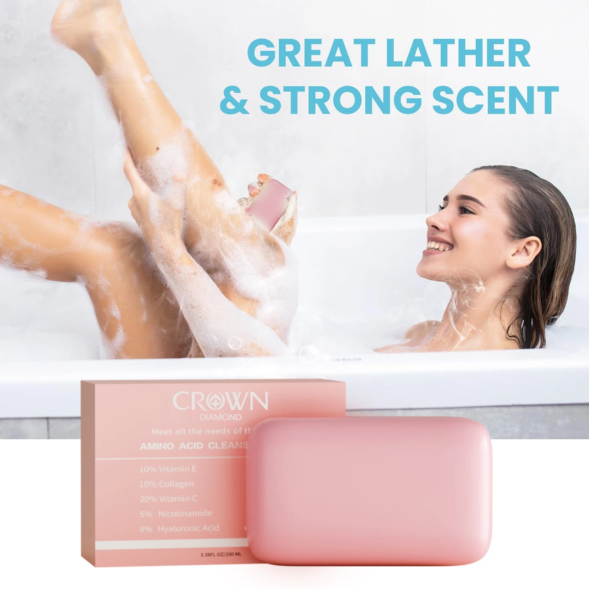 5IN1 Body Whitening Soap Skin Deep Clean Soap Armpit Underarm Knees Bleaching Body Brighten Soap Whitening Skin and Oil Control