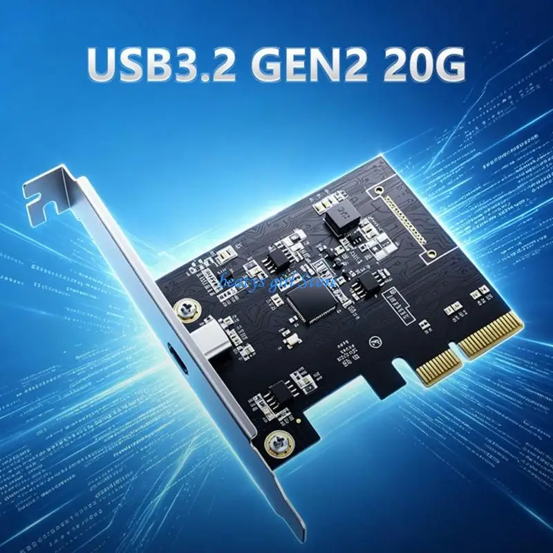 C7AB USB 3.2 Gen 2 Type C PCIe 4X Adapter Card Supports 20Gbps For PC Upgrades
