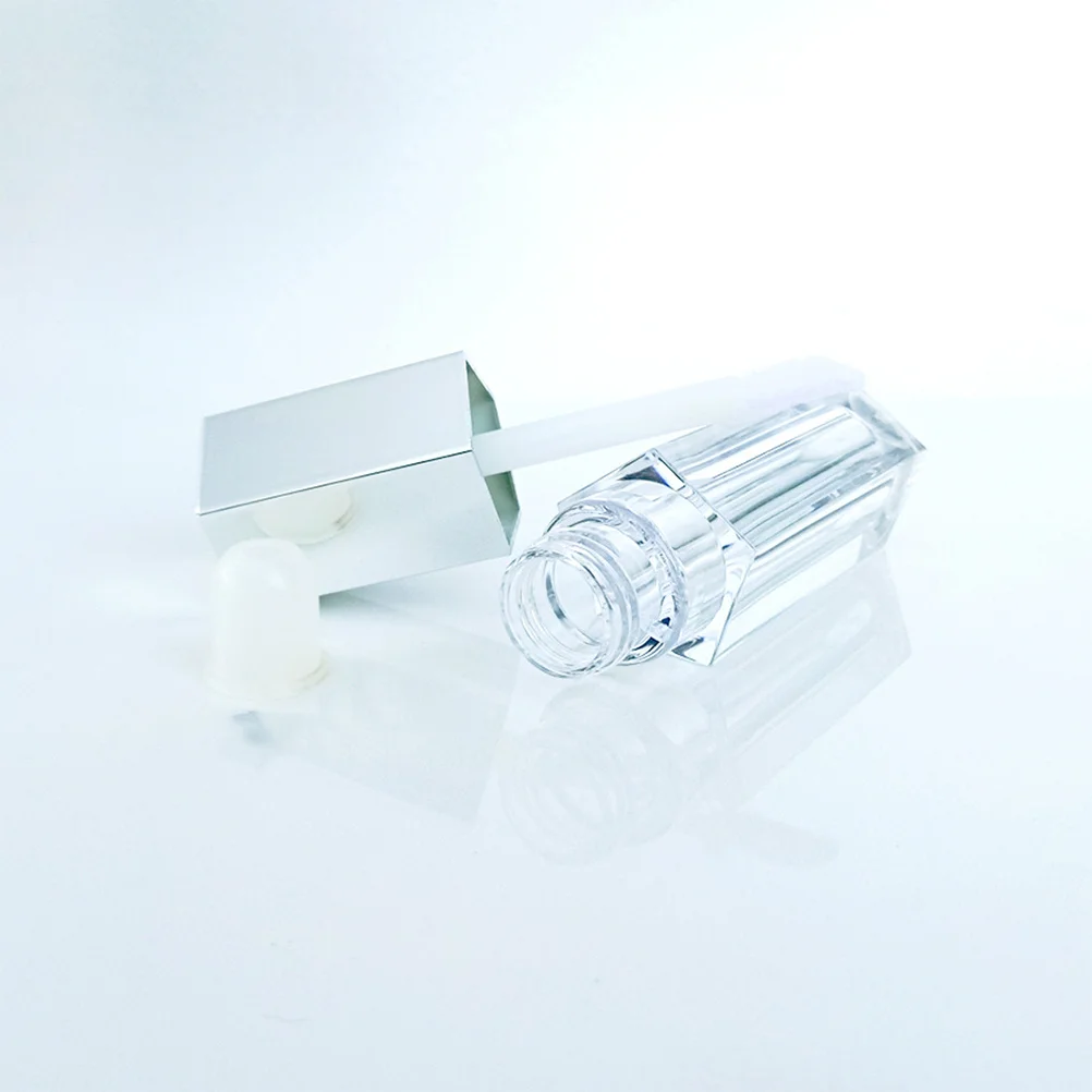 3 uds tubo de lápiz labial diseño Pentagonal portátil viaje DIY botellas de brillo de labios contenedor de aceite de labios vacío plata oro