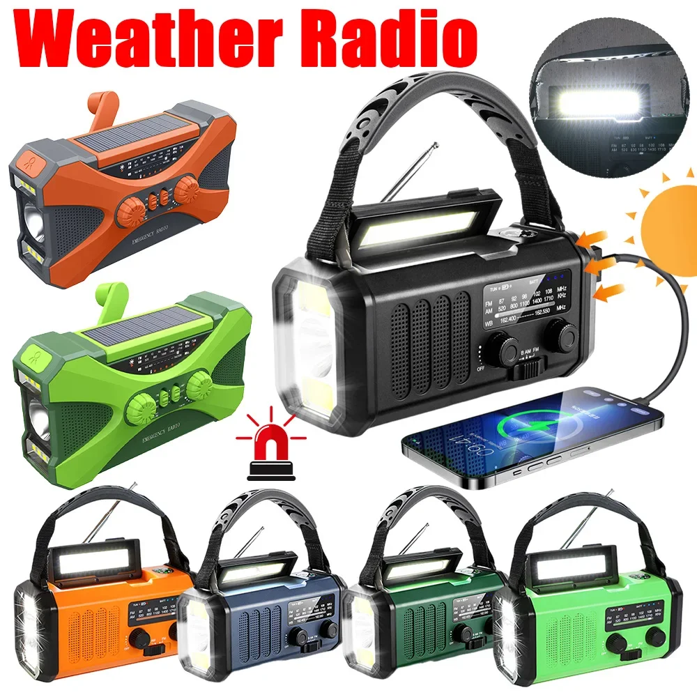 

AM FM Radio Rechargeable Battery Operated Radio Emergency Radio Survival Solar Power Hand Crank Radio Outdoor Emergency Radio