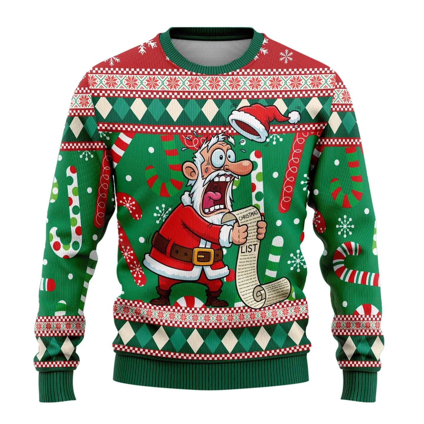 Christmas Cute Santa Claus Cartoon Ugly Sweater 3D Print Pullovers Casual Funny Long Sleeves Unisex Clothing Xmas Gift Tops - view 3