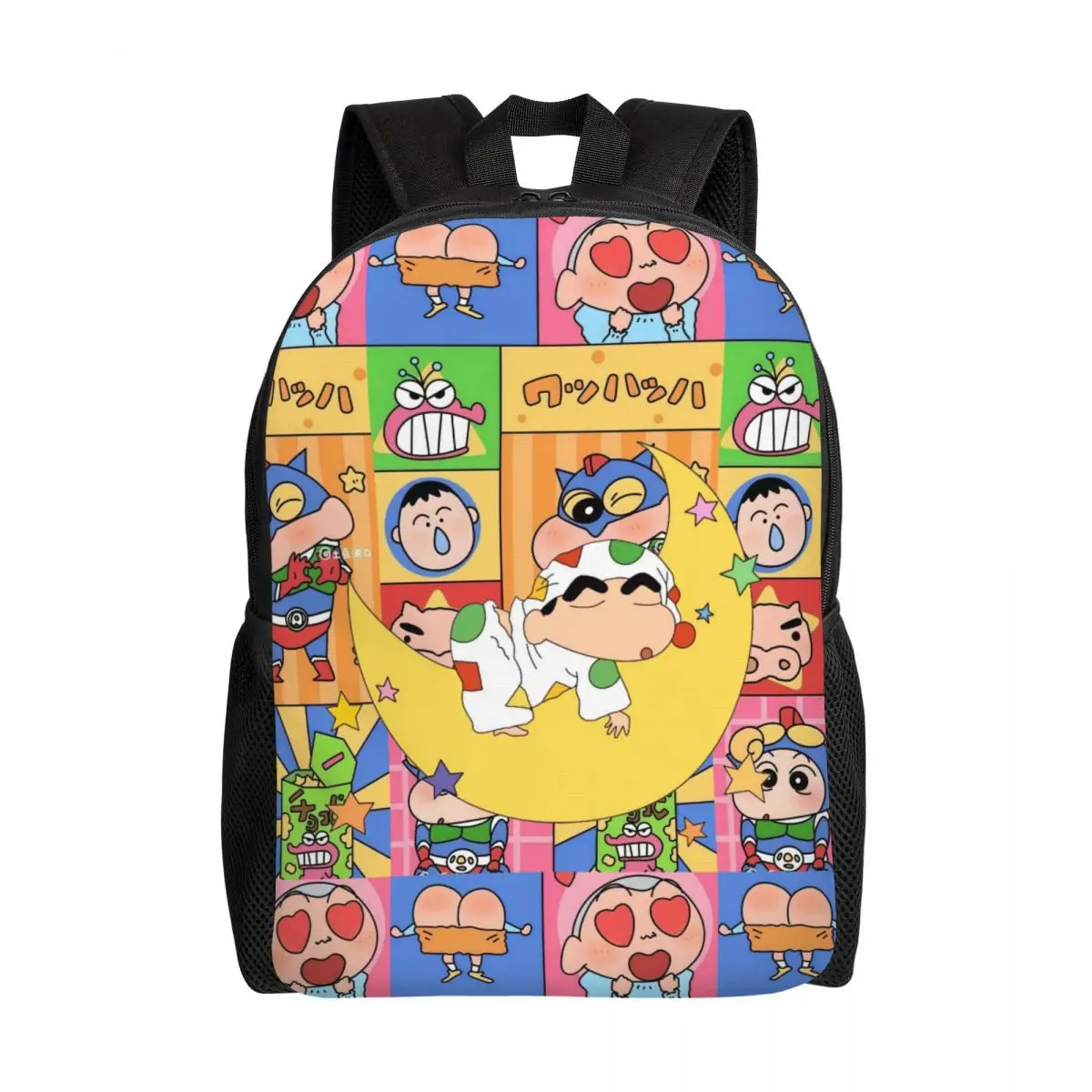 

Custom Crayons Shin-chans Cute Anime Backpack for Men Women Water Resistant School College Bag Print Bookbag