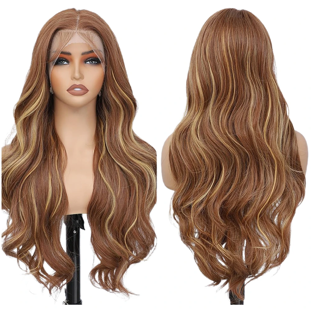 220% Dichtheid Kanten Voorkant Pruiken Echt haar Body Wave P4/27 Hoogtepunt 13x4 13x6 HD Kant Frontaal Gekleurd 30 36 Inch Menselijke pruik - afbeelding 2