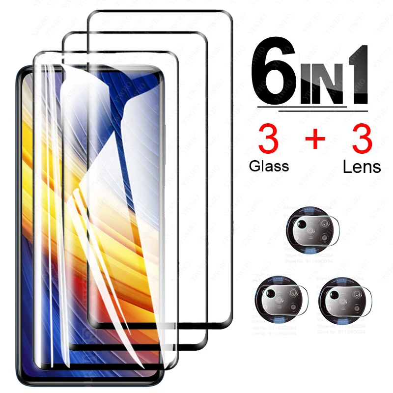 For Poco X4 Pro Screen Protector Glass for Xiaomi Poco X3 Pro Tempered Glass for Poco F3 M4 X3 Nfc Pro X3pro Camera Lens Glass