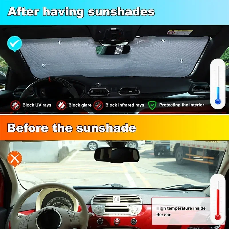 

For Honda Pilot 2003-2008 Silver Tape Car Front Windshield Sunshade Sun Protection Visor Sunshade Interior Car Accessories