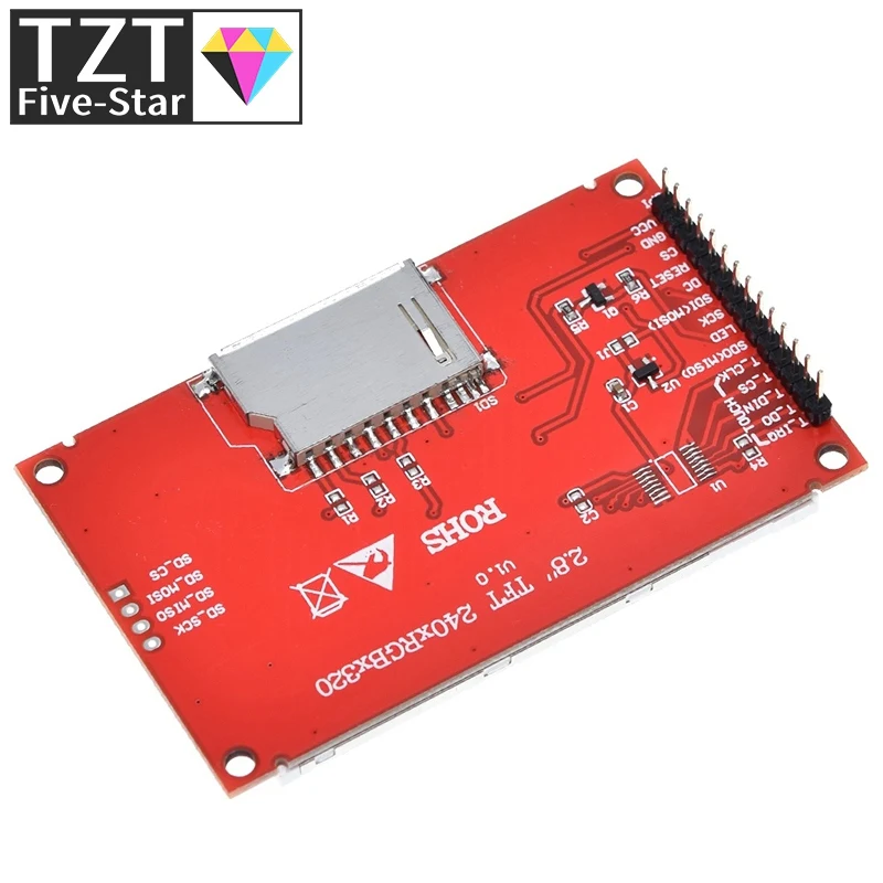 2.8 "240x320 SPI TFT LCD modulo porta seriale con adattatore PCB Micro SD ST7789V 5V/3.3V Display a LED da 2.8 pollici per Arduino