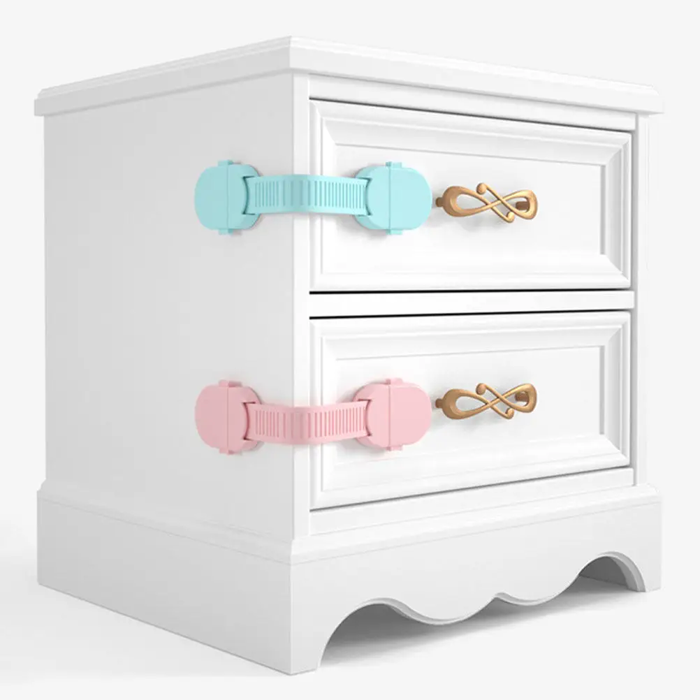 

3Pcs Child Safety Locks Baby Cabinet Locks Protective Adhesive Safety Lock for Drawers Cabinets Wardrobes Fridge Anti Pinch Lock