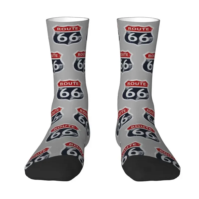 

Cool Men's California Sign USA Route 66 Dress Socks Unisex Hip Hop Fashion Breathable 3D Printed Crew Socks