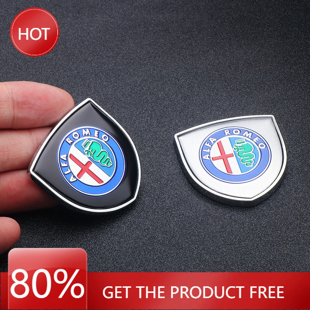 Hub Caps 1pc 3D Metal Shield Emblem Car Window Trunk Decor Sticker For Alfa Romeo Logo 159 Giulietta Mito 147 F1 Stelvio Volante