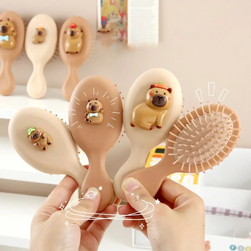 Styling Tool Cute Capybara Air Cushion Comb Cartoon Portable Kapibala Airbag Comb Handle Funny Massage Comb Children