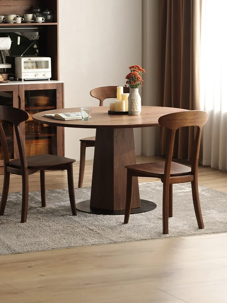 

Обеденный стол Круглый стол из массива дерева Современный минималистский большой круглый стол из массива дерева