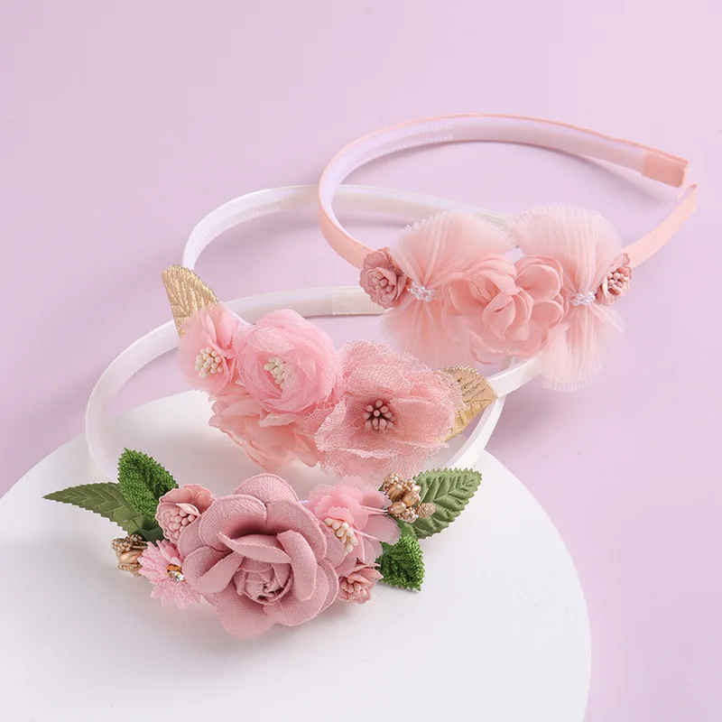Girls & Kids Floral Headbands: 3D Realistic Flowers, Fresh Sweet Style, Soft & Non-slip, Perfect for Daily Wear,  Photo Shoots