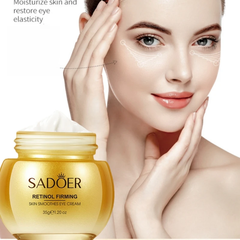 Sadoer Retinol Crema para ojos reafirmante y suavizante, hidrata y nutre el contorno de los ojos, hidrata y suaviza el Stratum Corneum, hace que suaviza y suaviza las arrugas