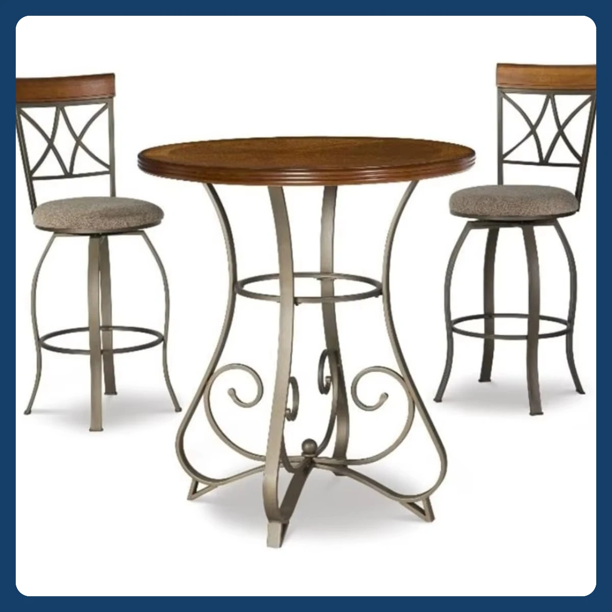 

Современный пабный набор из трех предметов для квартир | Средний стол-бистро вишневого цвета с табуретками, идеально подходящий для городского столовой