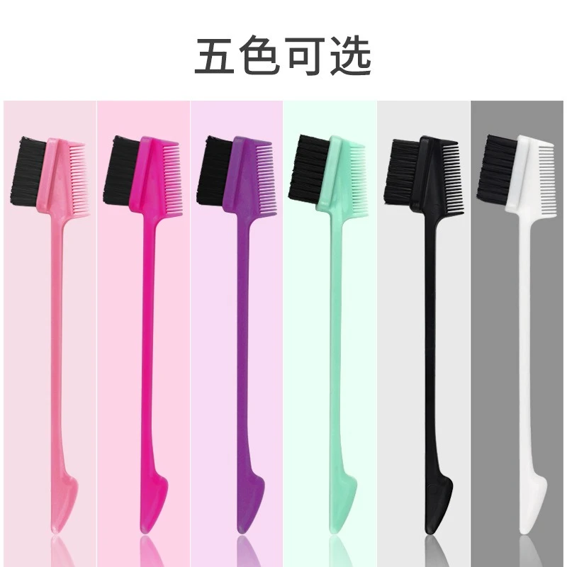 1-piece Styling Teasing Comb Double Sided 2In1 Edge Control Brush Anti-static Eyebrow Brush Broken Hair Comb Styling Beauty Tool
