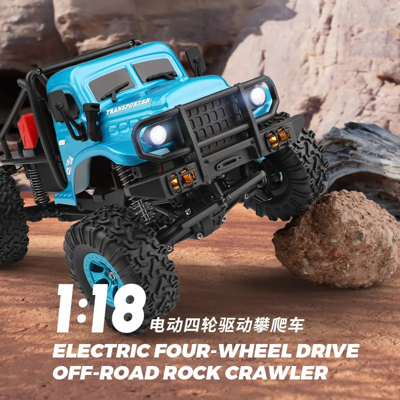 Wltoys 1/18 Mini RC Auto 184020 2.4G Met LED-verlichting 4WD Off-Road Elektrische Crawler Voertuig Afstandsbediening vrachtwagen Speelgoed voor Kinderen