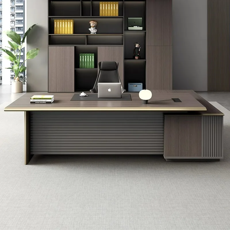 

Boss's office desk, boss's bookshelf, high-end office