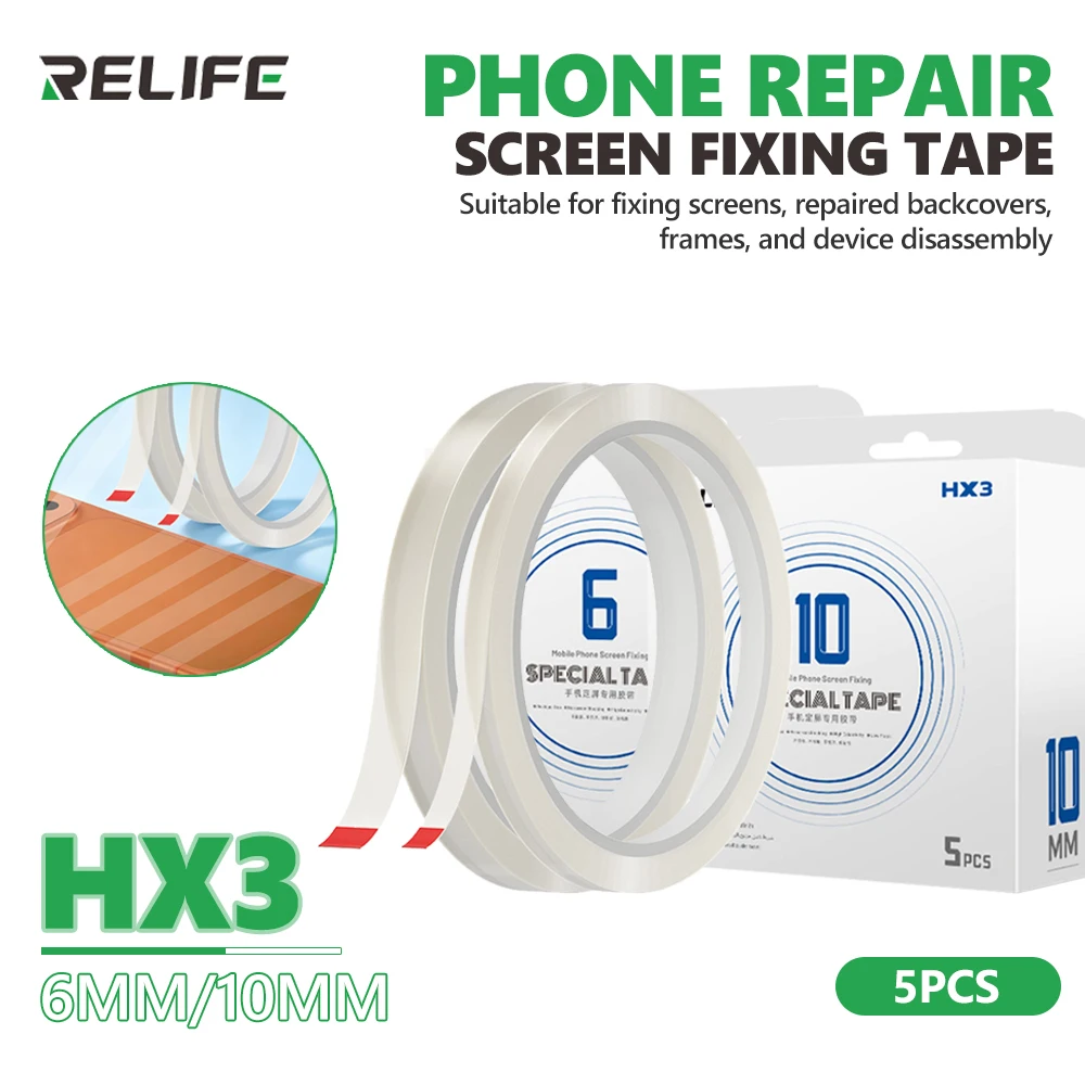 RELIFE HX3 6/10MM Phone Repair Screen Fixing Tape 40M for Cell Phone Repair Screen Bezel Back Cover Disassembly Fixing Tape Tool