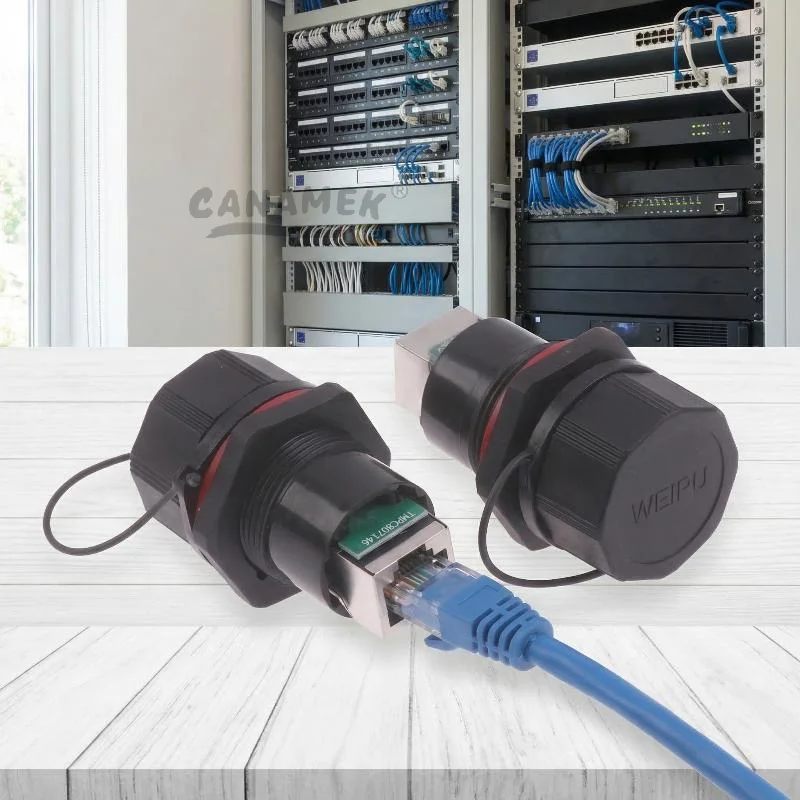 1 Piece RJ45 Network Waterproof Connector Dust Cover Socket Jack Signal Adapter RJ45 Connector For Automated Communication