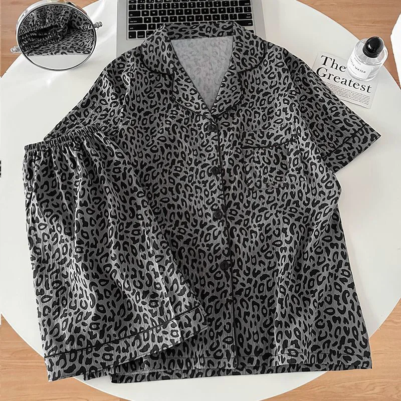 Four Seasons Short Sleeved Pajamas for Women Comfortable Popular Short Shorts for Outerwear Home Clothes Set Soft Casual