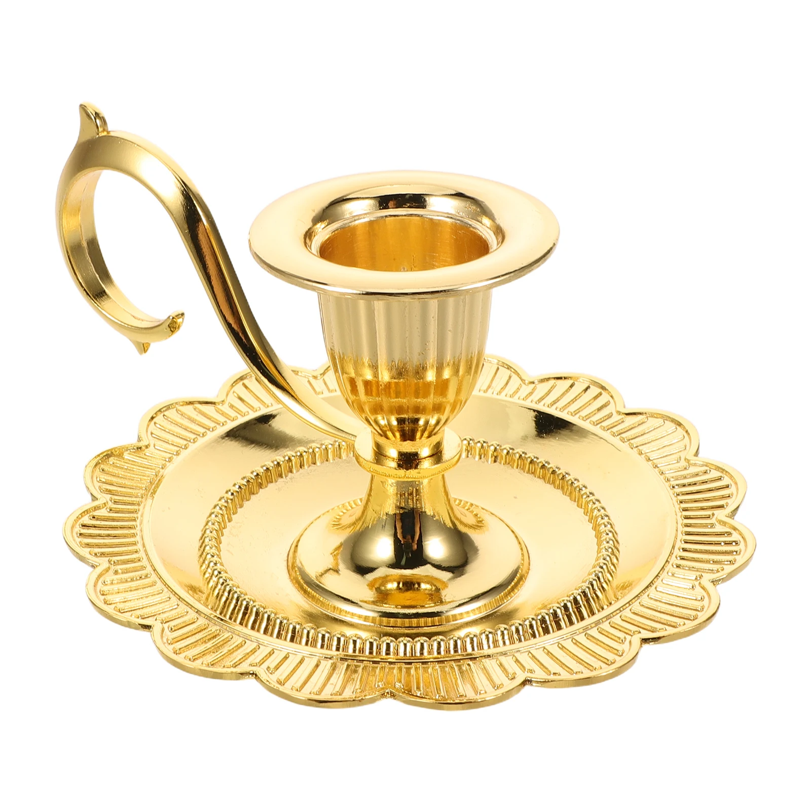 

Retro Candlestick Plate Dinner Table Centerpiece Candlelight Decor Christmas Decorations Holder Holders Gold Stand