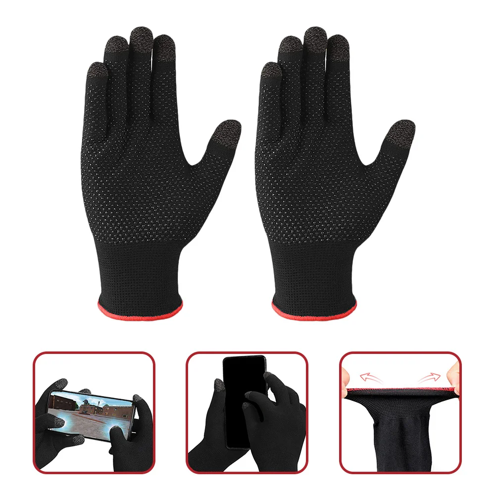 

2Pairs Touch Screen Gloves Winter Warm Non-Slip Elastic Sports Gloves for Men Women Five-Finger Texting Use Outdoor Activity