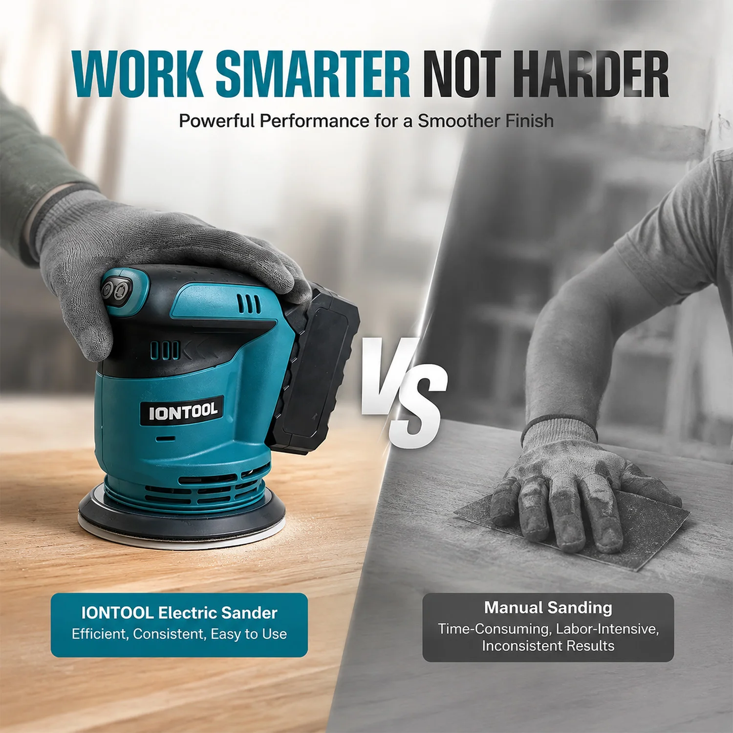 IONTOOL 175mm 3-Speed Brushless Orbital Sander 7000-11000RPM for Home Renovation and Furniture Refinishing Bare Unit