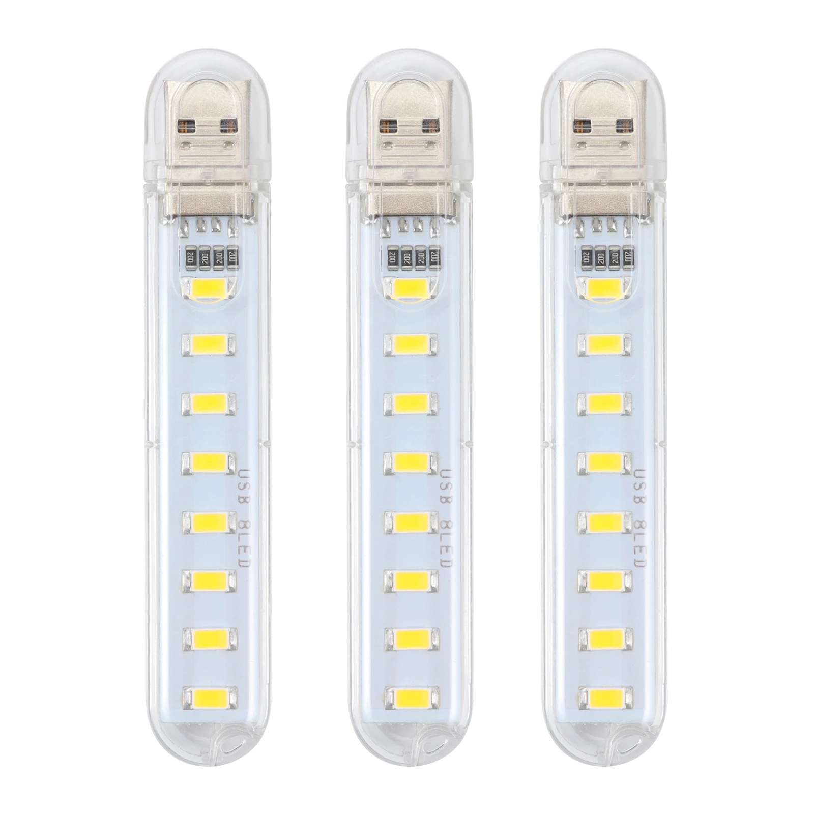 

3 Pcs Night Light LED Desk Lamp Warm 8 Beads Mini Reading Lights for Room Night Light Decor Save Energy Practical