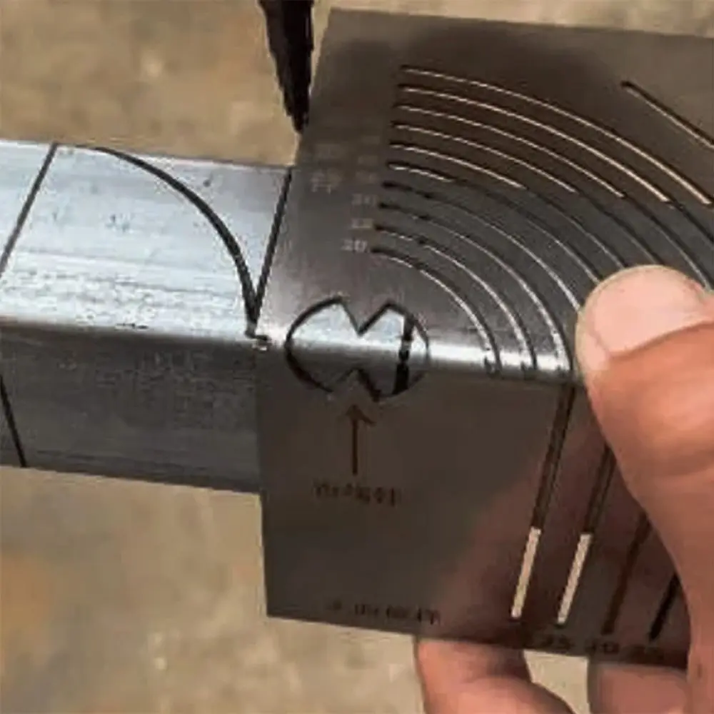 Stainless Steel Square Tube Folding Ruler Metal Marking Smooth Arcs Four-sided Ruler Precise 90-degree Angles Versatility
