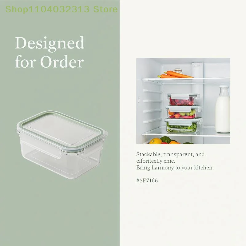 Portable Food Storage Box With Single Snap-On Cover Compartments For Sub-Packed Meat Onion Ginger Refrigerator Freezer Organizer