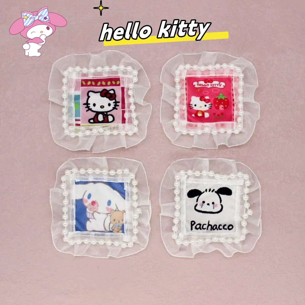 hello kitty cinnamon dog cloth patch embroidery lace children's clothing bag diy patch gloves scarf accessories Halloween gift