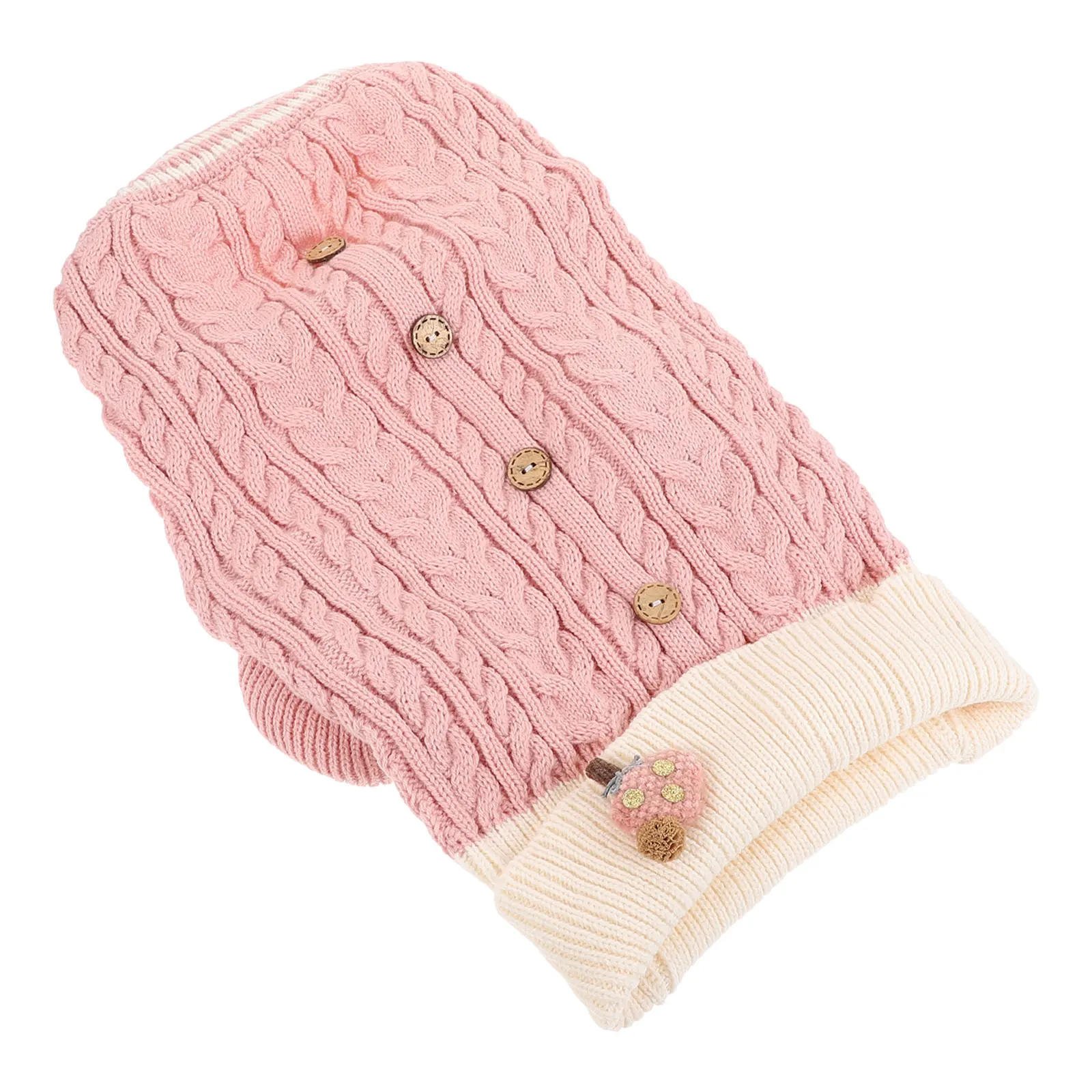 

1pc Pet Sweater For Small Dogs Button Costume Warm Apparel Winter Dog Clothing Puppy Outfit Festival Prop