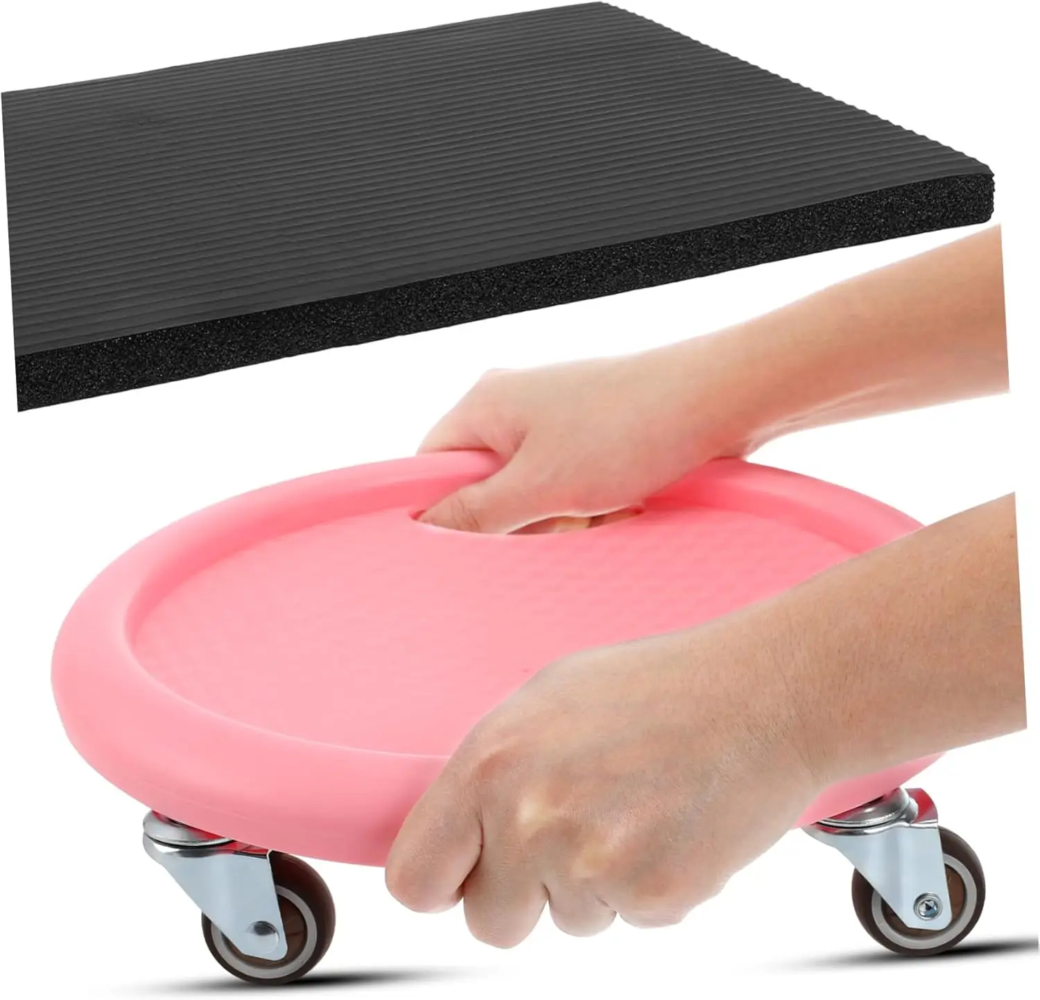 Ab Roller Wheel with Knee Mat Silent Four Wheel Abdominal Roller for Men Women Versatile Core Workout Equipment for Training