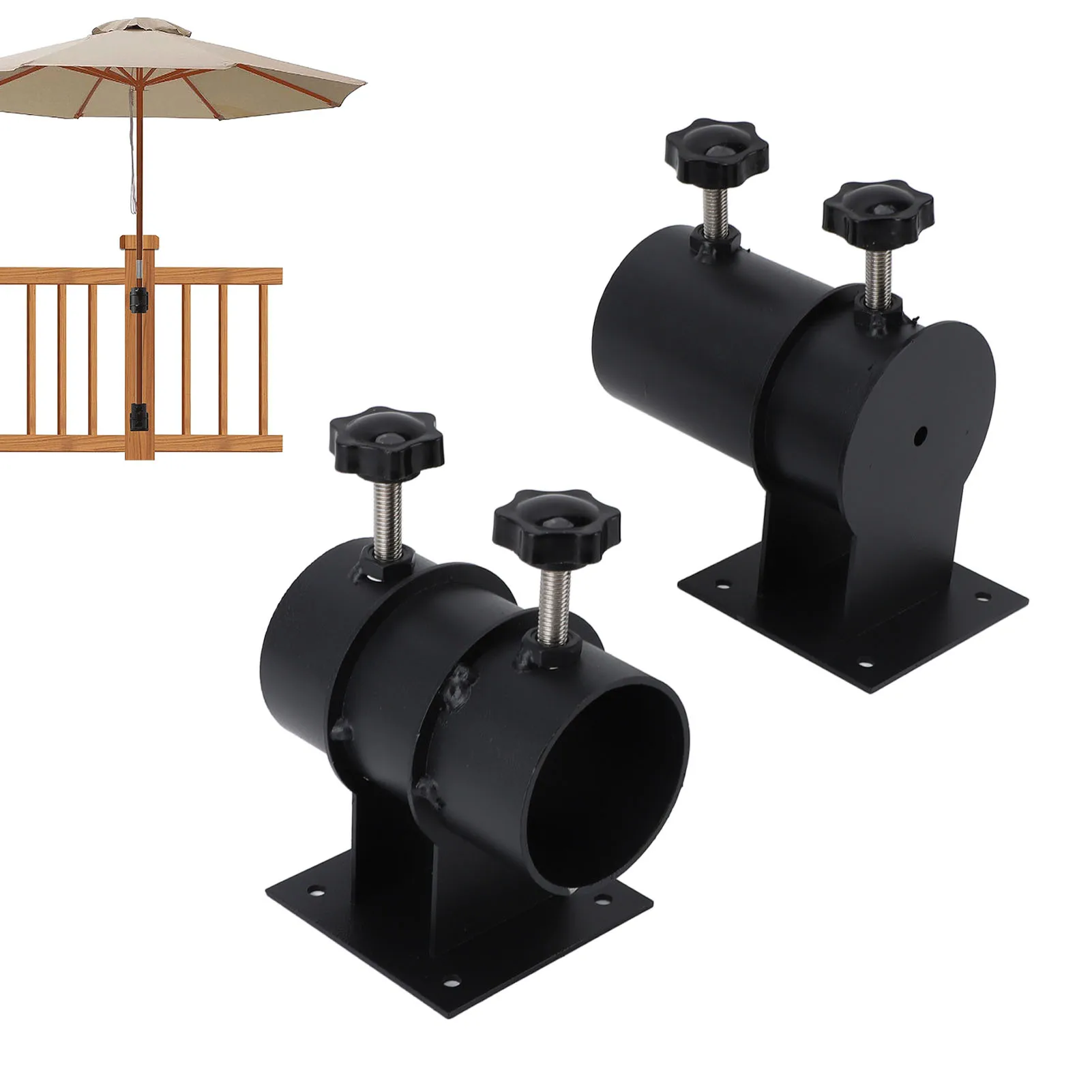 

Heavy Duty Patio Umbrella Holder Metal Deck Mount Umbrella Stand Outdoor Umbrella Mount Bracket For Deck Railings 2pcs