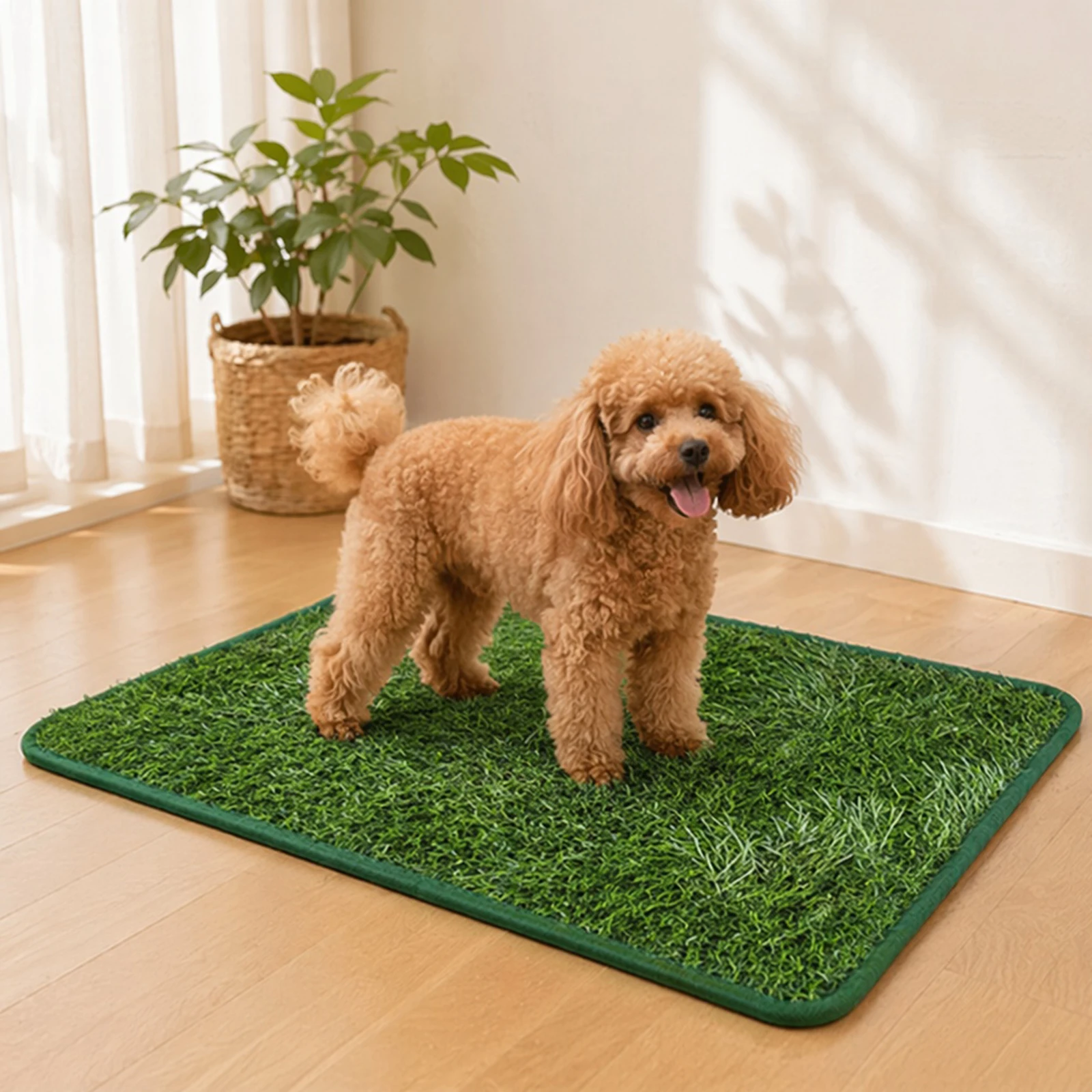 Artificial Grass with Non-Slip Rubber Base DIY Cuttable Turf Easy To Clean Simulation Lawn Pet Mat for Dogs Indoors