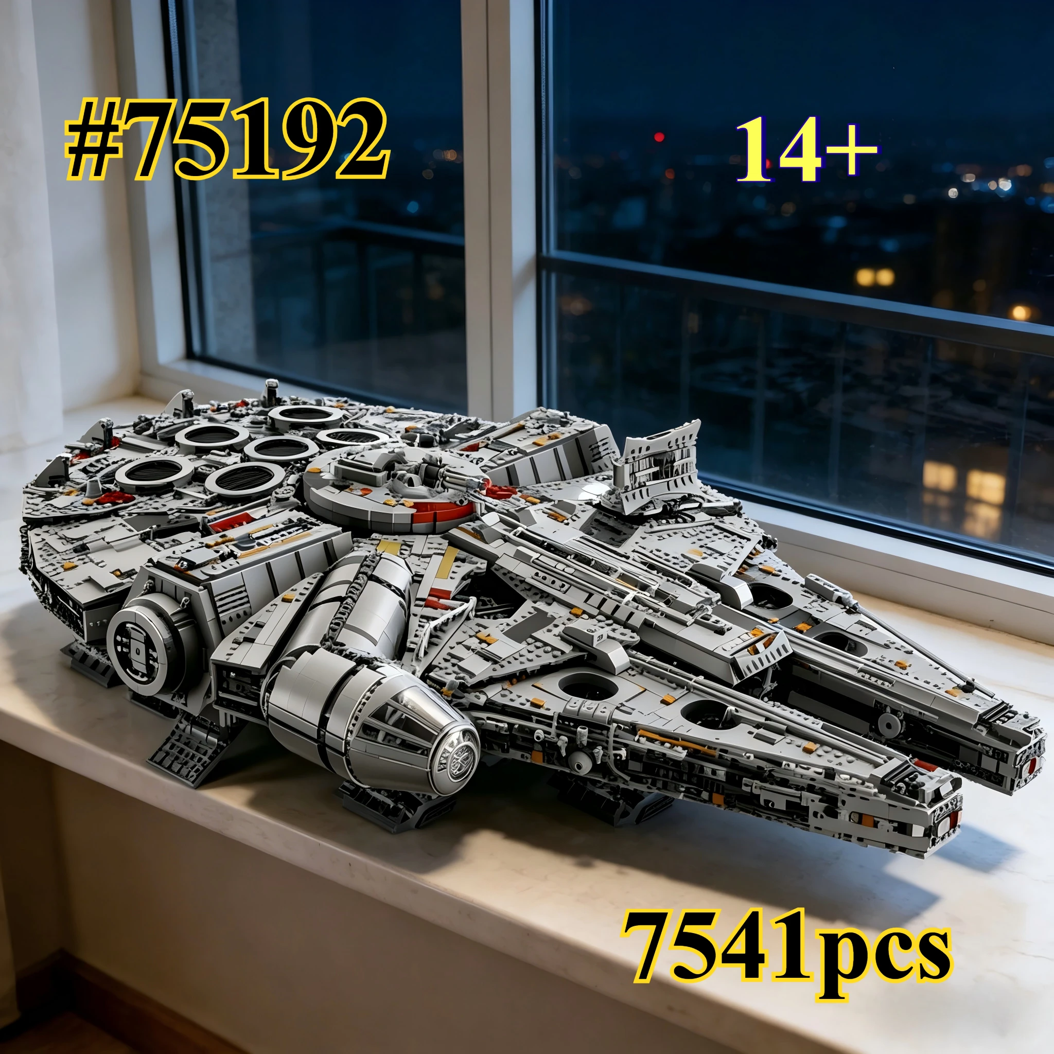 Millennium Falcon Warship75192Mini juego de bloques de construcción adecuados para regalos de cumpleaños, no compatibles con partículas Legoed, 7541 piezas