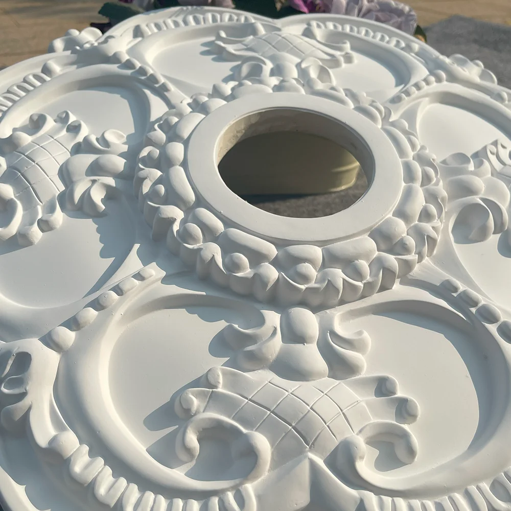 PU Polyurethane Foam Material French Carved Lamp Panel Imitation Plaster Lamp Holder Ceiling Lamp Crystal Lamp Decoration