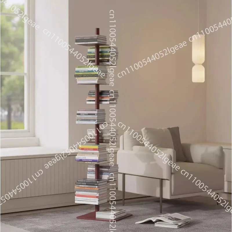 Rotating Invisible Bookshelve, Living Room, Iron Craft Display Stand , 9-layer Display Shelves, Storage Shelves,Corner Bookcases