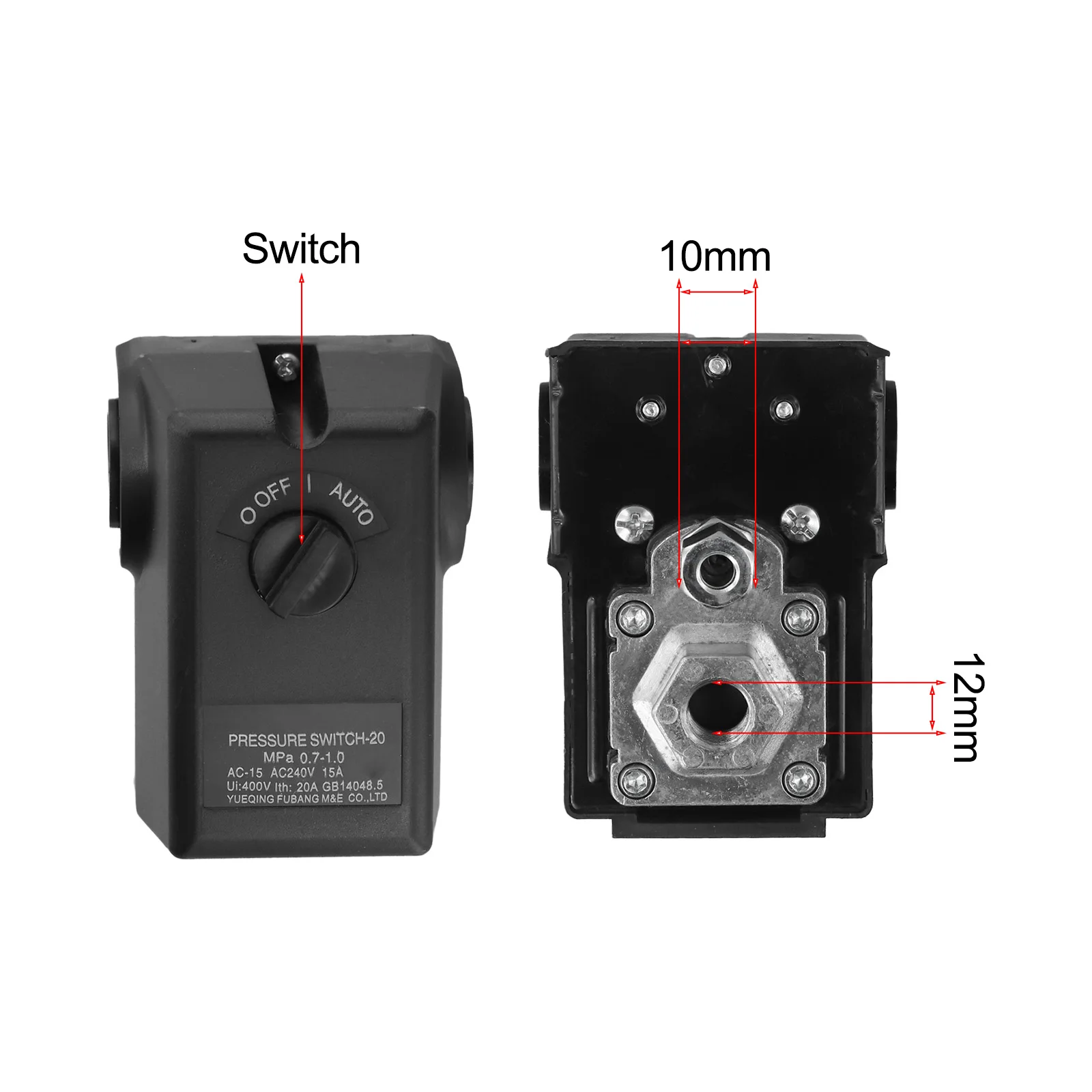 Adjustable Pressure Controller Capacitor Adjustable Pressure Settings Air Compressor Controller -40 To 85 C 15A