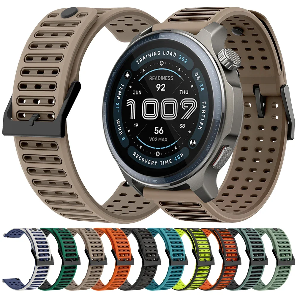 22mm Two-Tone Silicone Strap For Amazfit Balance 2 / Cheetah Pro Watchband For Amazfit GTR 4 3 / Active Max Wrist Band Bracelet