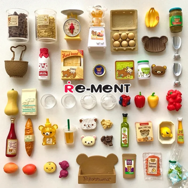 

Re-ment Blind Box Rilakkuma Lazy Bear Miniature Food Scene Desktop Ornament Collect Anime Figure Toy Gift For Adult Collection