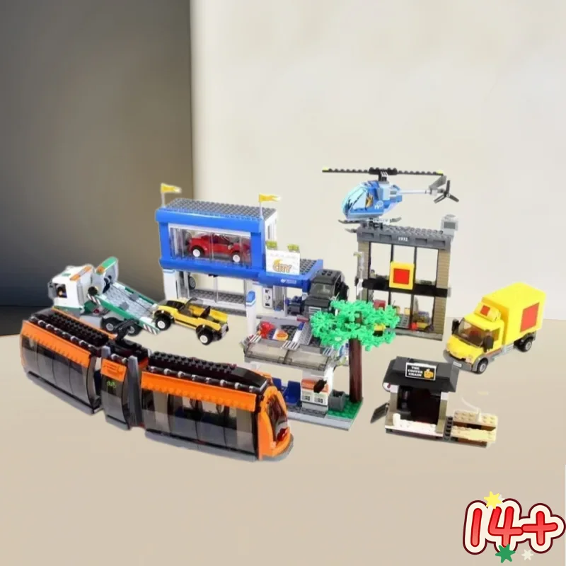 

НОВИНКА: Конструктор 1683 детали, набор «Центральная площадь 60097», DIY игрушка: самолет, радиоуправляемый поезд, автобусная станция. Подарки для детей на день рождения.
