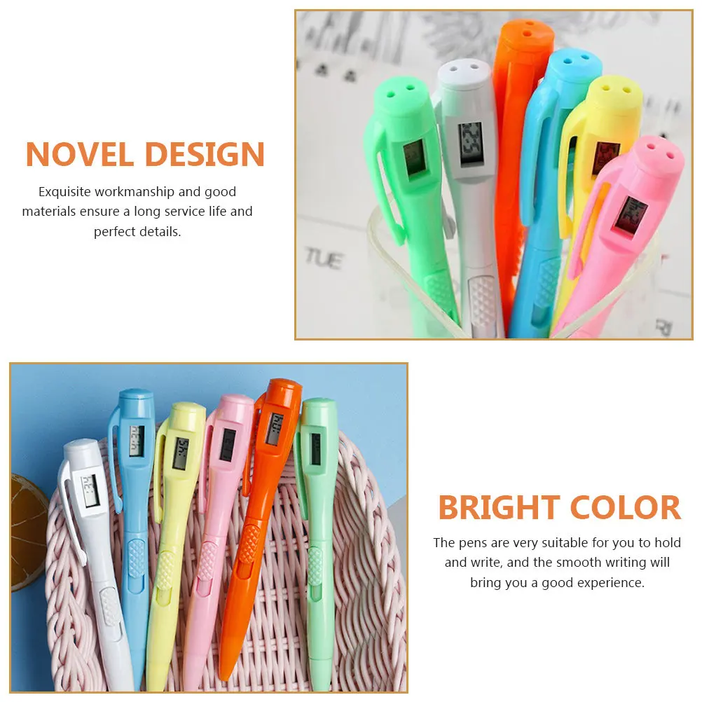 4Pcs Office Pen Classic Design Plastic Body Gel Ink Pen with Date Adjustment Feature Portable Work Writing Supply
